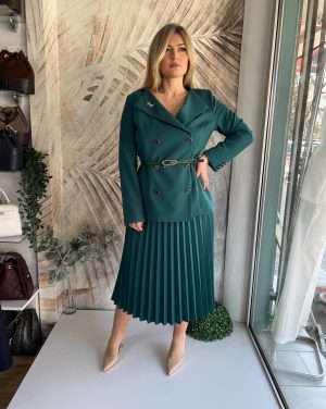 Žensko odelo sa suknjom 01 - Petrolej