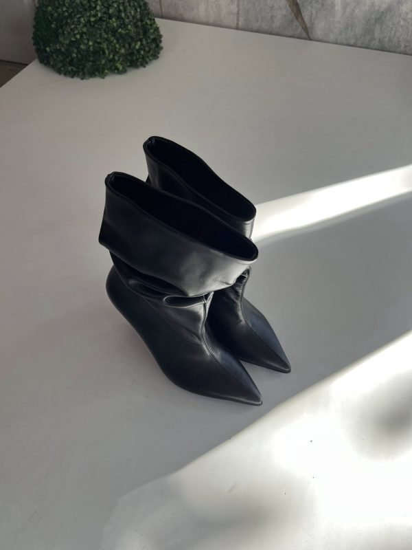 Čizme kratke štikla 01 - Crne glatka koža (36-39) - Image 6