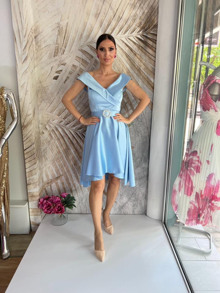 Haljina 068 - Saten svetlo plava (36-40) - Image 2