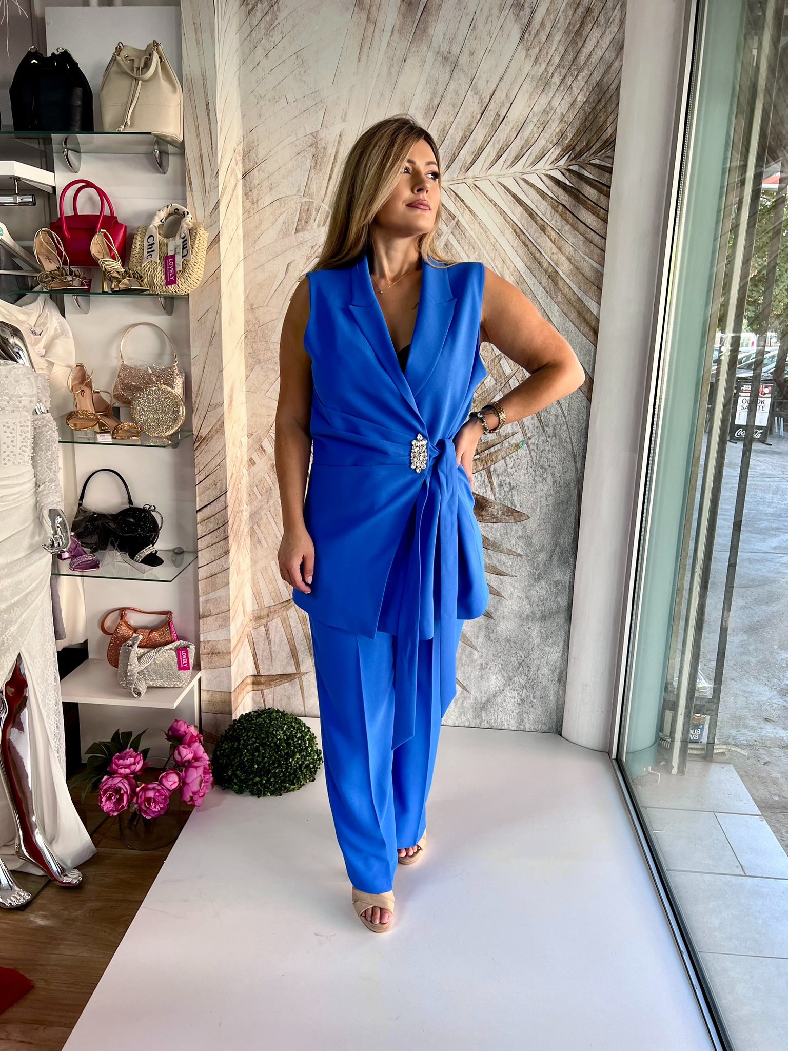 Komplet PLUS SIZE 16 - Plavi komplet sa prslukom na vezivanje (46) - Image 3