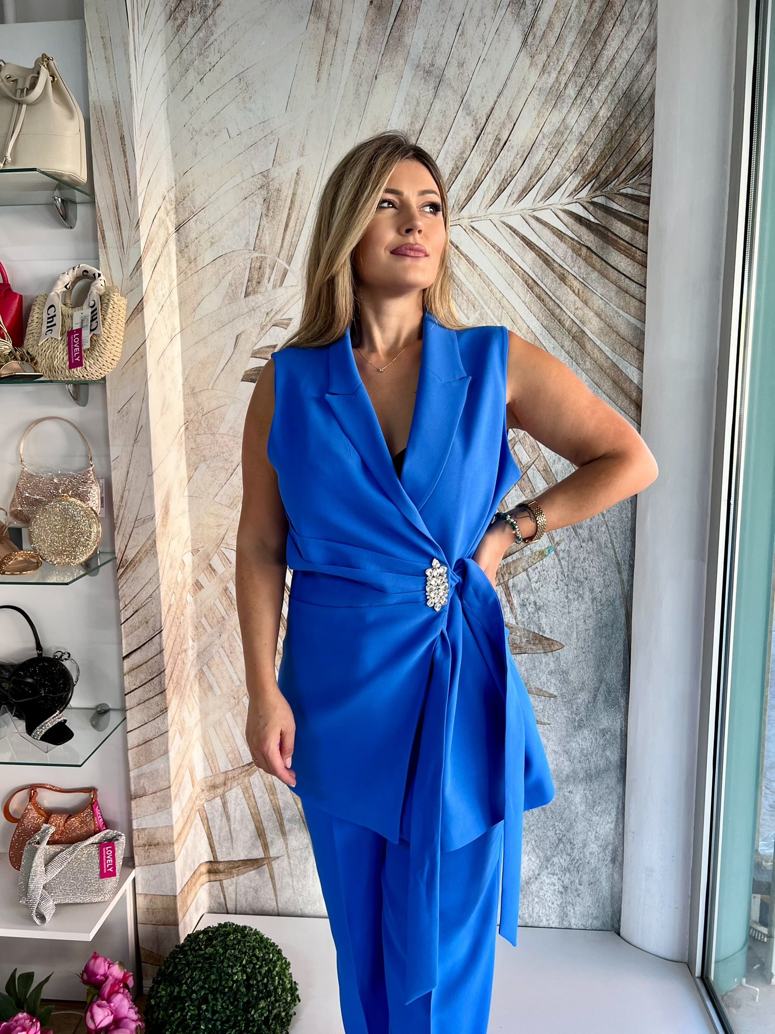 Komplet PLUS SIZE 16 - Plavi komplet sa prslukom na vezivanje (46) - Image 5