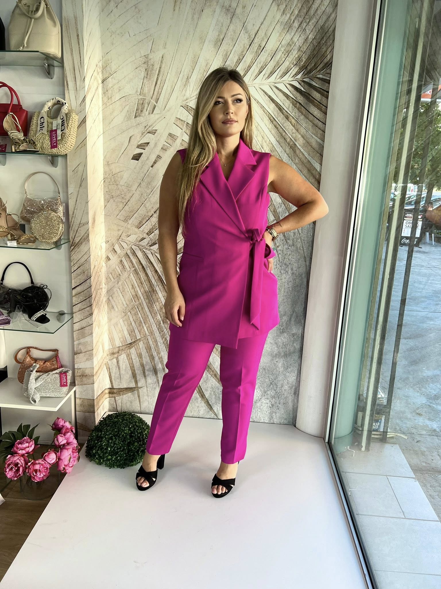 Komplet PLUS SIZE 06 - Prsluk i pantalone, ciklama (44) - Image 2