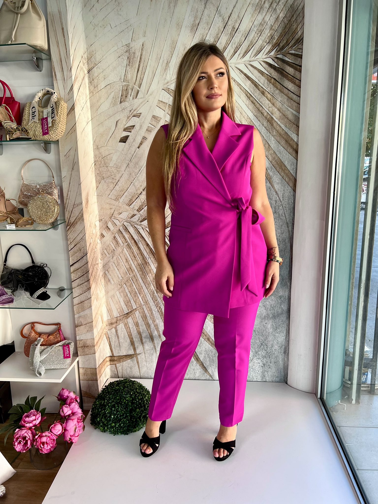 Komplet PLUS SIZE 06 - Prsluk i pantalone, ciklama (44) - Image 3