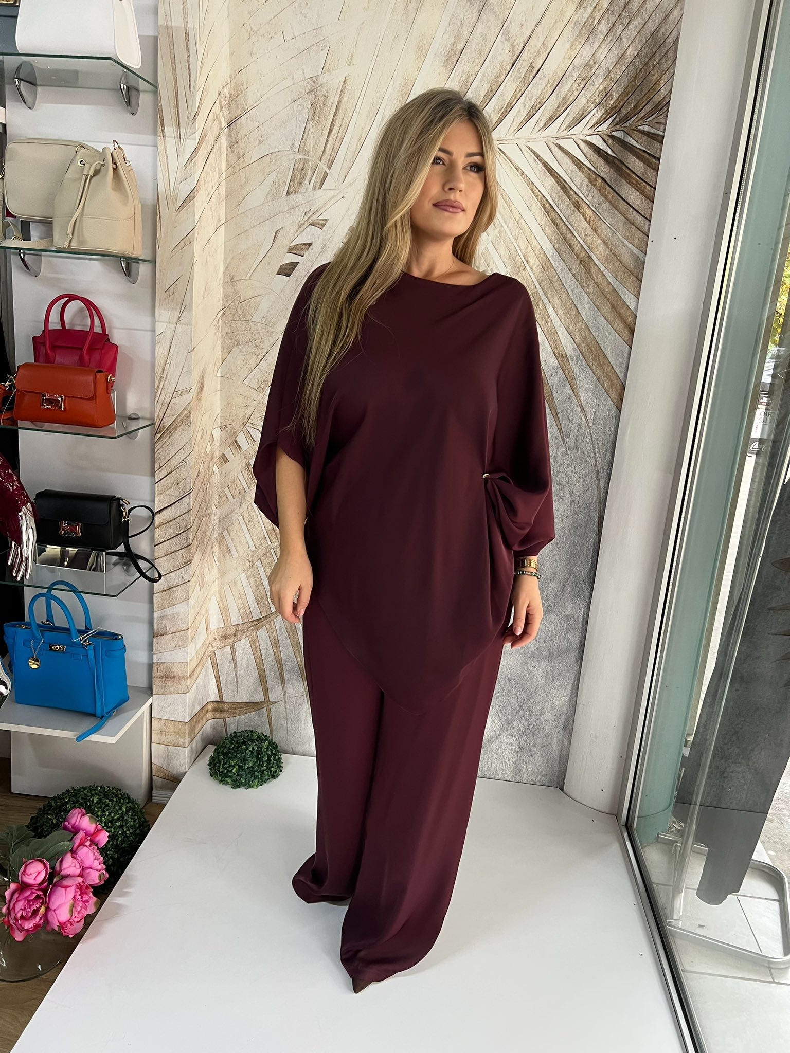 Komplet PLUS SIZE 18 - Saten bordo (44-50) - Image 3