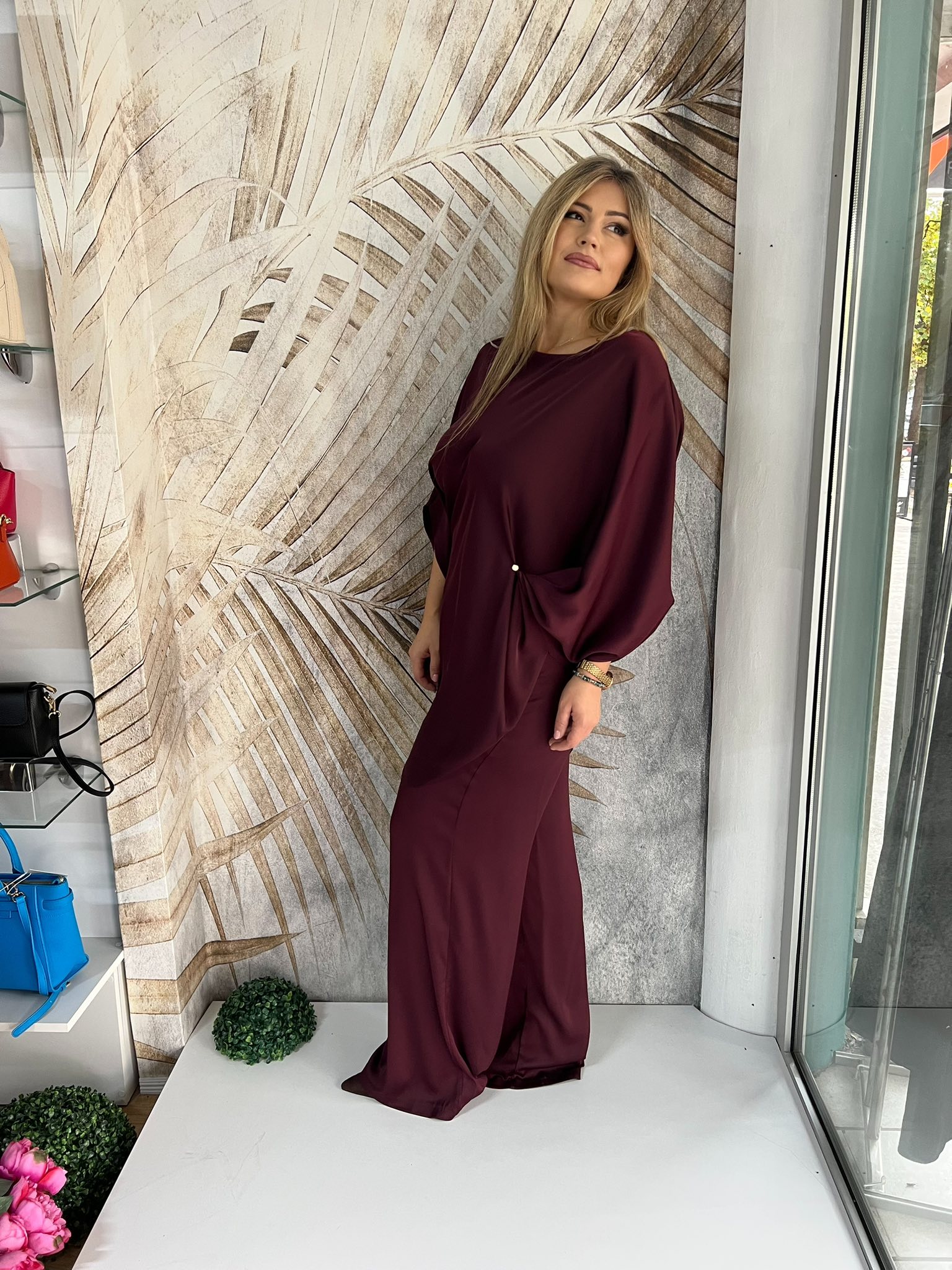 Komplet PLUS SIZE 18 - Saten bordo (44-50) - Image 4