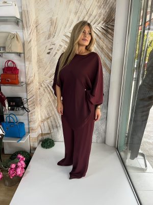 Komplet PLUS SIZE 18 - Saten bordo (44-50)