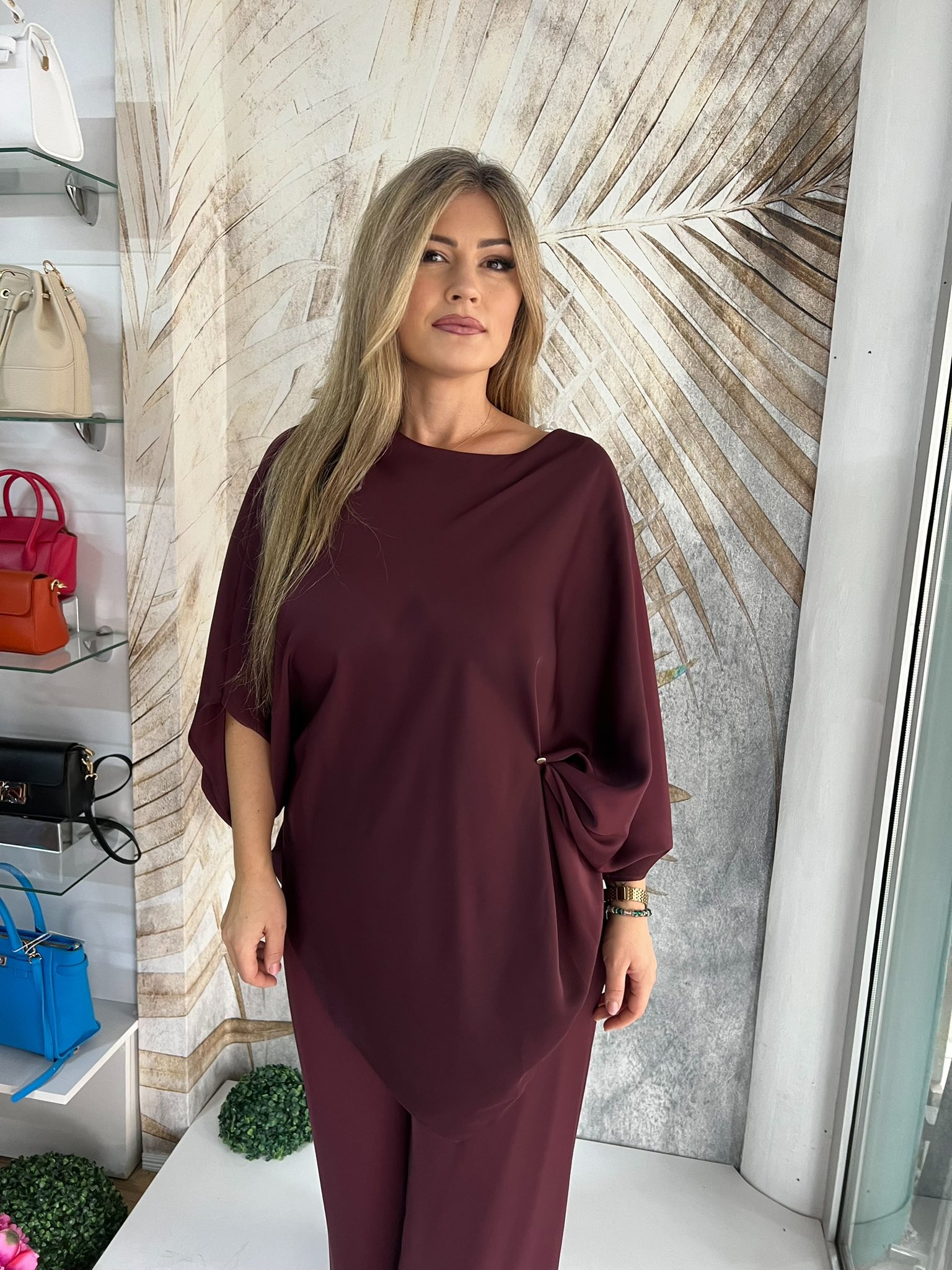 Komplet PLUS SIZE 18 - Saten bordo (44-50) - Image 7