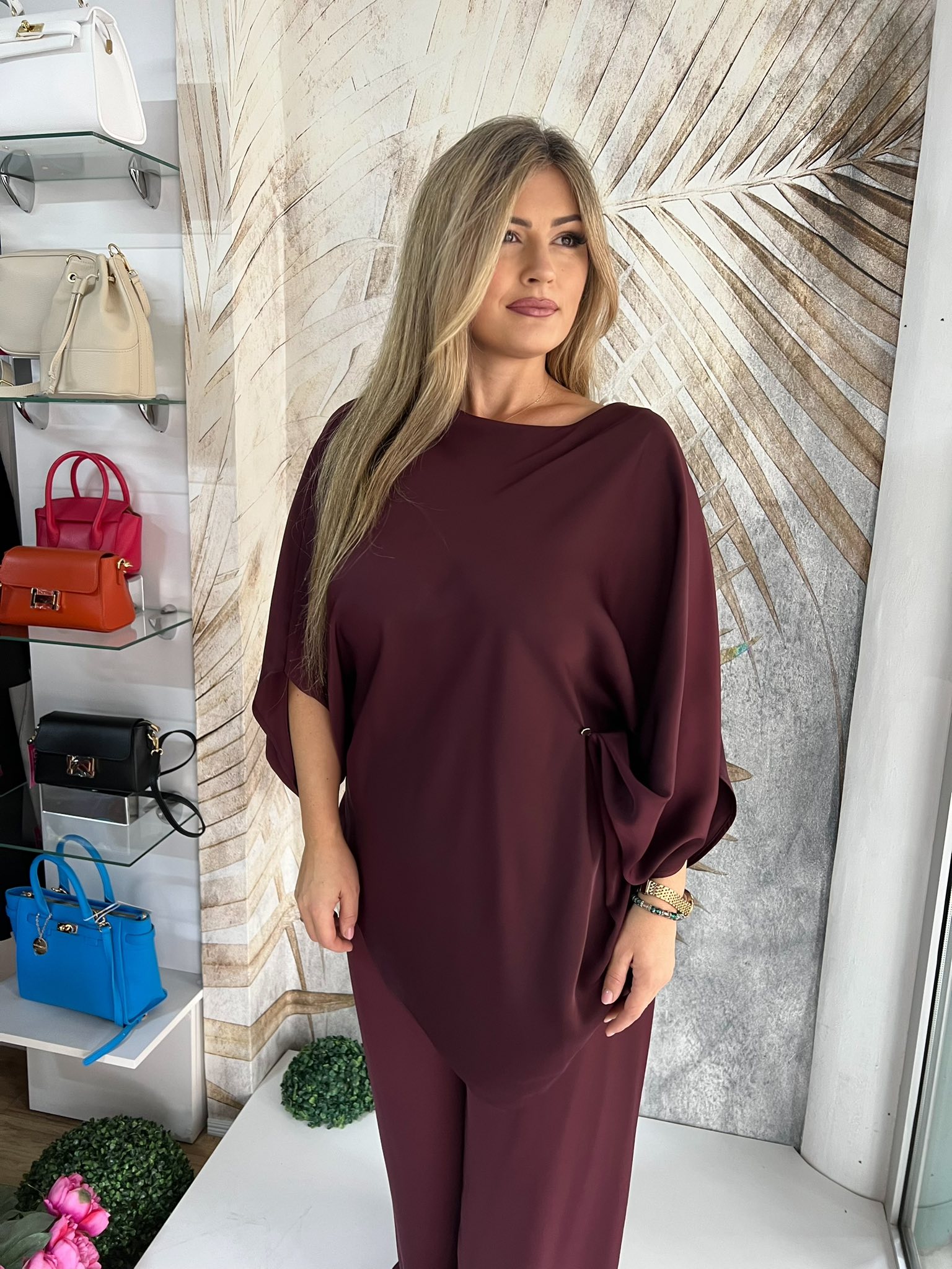 Komplet PLUS SIZE 18 - Saten bordo (44-50) - Image 9