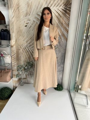 Žensko odelo sa suknjom 01 - Bež (36-42)