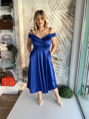 Haljina PLUS SIZE midi, plava (model 119)