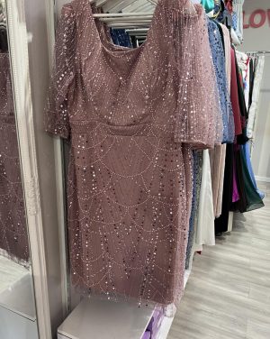 Haljina PLUS SIZE sa 3/4 rukavima, kristal roze