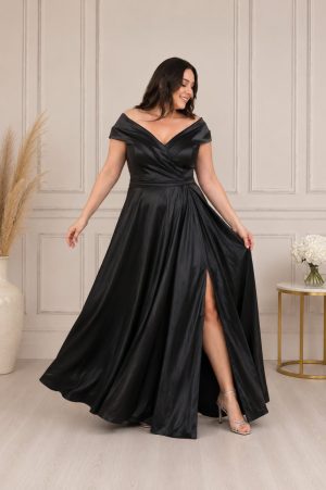 Duga PLUS SIZE haljina, crna (model147)