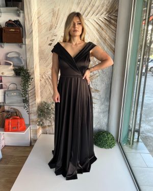Duga PLUS SIZE haljina, crna (model147)
