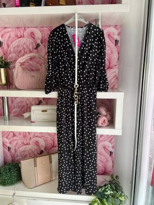 Midi haljina plus size, saten sa lanac kaišem, 3/4 rukav, tufnice (model 03)