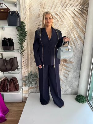 Žensko odelo PLUS SIZE ultra strukirano, zip teget