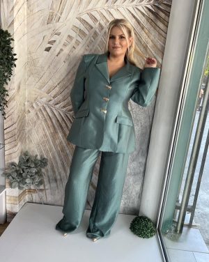 Žensko odelo PLUS SIZE ultra strukirano, zeleno