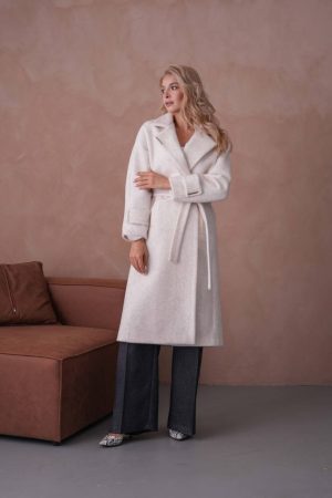 PLUS SIZE kaput na vezivanje ekru
